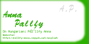 anna pallfy business card